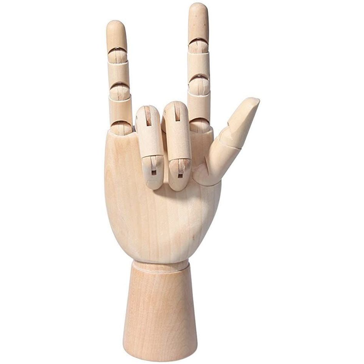 Wooden Hand,Realistic Fake Hand Statue for Artists,for Sketching, School  Practice, Jewelry Display,Detailed Artistic Hand Statue,7 Inch(Right)