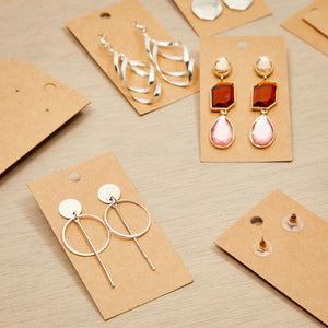 Kraft Paper Earring Display Cards for Dangle Jewelry (3.5 x 2 In, 200 Pack)