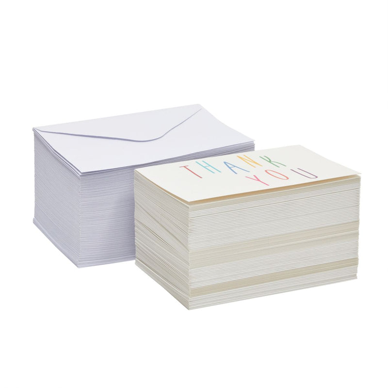 Rainbow Thank You Cards with Envelopes, Bulk Boxed Set (4x6 In, 144 Pack)