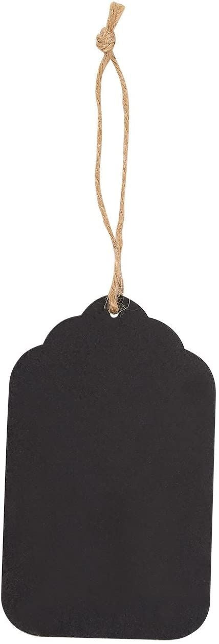 Mini Hanging Chalkboard Tags with Jute Strings for Gift Wrapping, Christmas Ornaments, DIY Crafts (2.4 x 4 In, 10 Pack)
