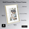 8 Pack Gold 5x7 Floating Glass Picture Frames for Tabletop, Pressed Flowers, Home Decor