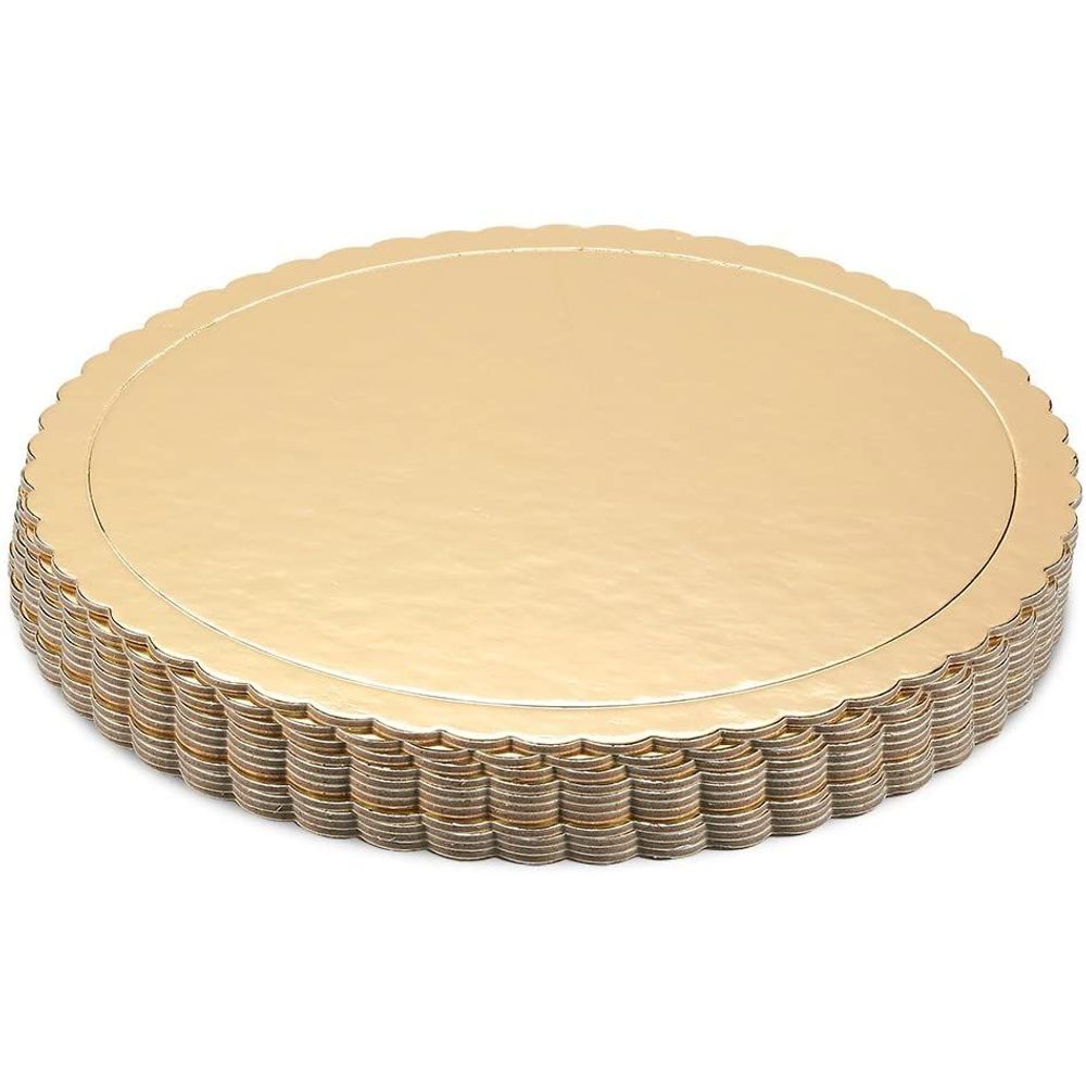 Gold Round Mirror Cake Board | Pack of 3 | Cake Decorating Supplies