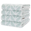 Bathroom Hand Towels Set with Green Chevron Pattern (13.3 x 29 in, 4 Pack)