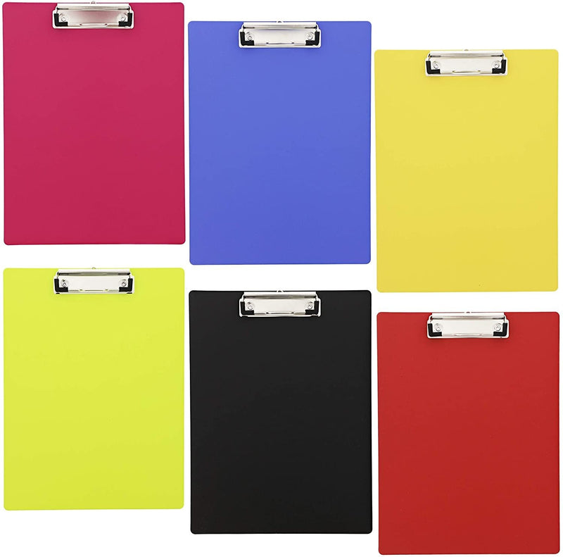 Juvale Neon Plastic Clipboards (9 x 12 in, 6 Pack)