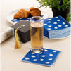 Blue Cocktail Napkins for Graduation Party Supplies (5 x 5 Inches, 100 Pack)