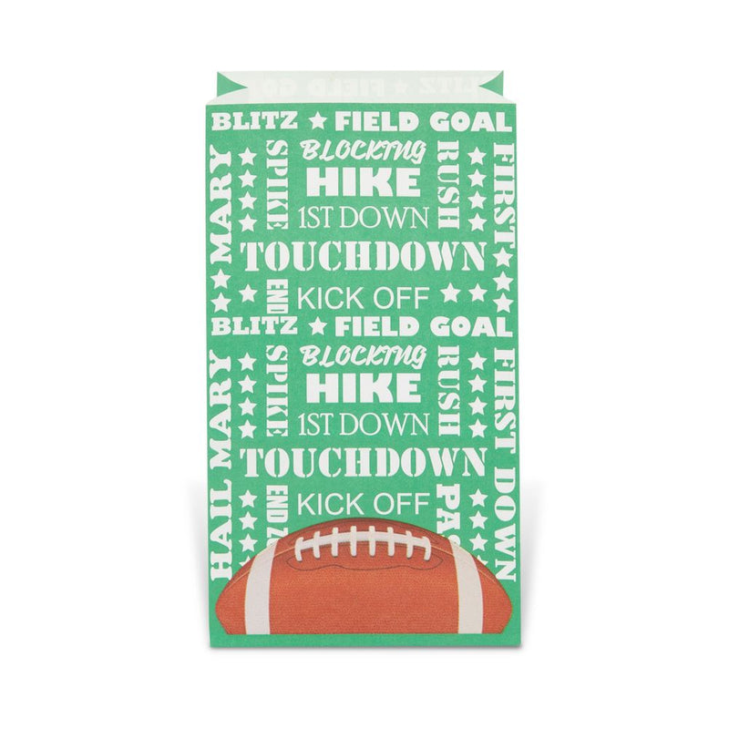 Football Party Favor Bags for Kids Sports Birthday Supplies (Green, 36 Pack)