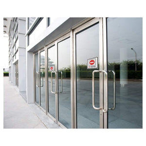 No Entry Signs - 4-Pack Metal No Trespass Signs, Aluminum Private Property Signs, Self-Adhesive, Ideal for Office, Retail, Restaurants, Indoors and Outdoors, 5.5 x 5.5 Inches