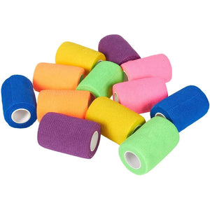 Self Adhesive Bandage Wrap, Cohesive Tape in 6 Colors (3 In x 6 Yards, 12 Pack)