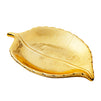 2-Pack Small Gold Leaf-Shaped Trinket Tray, 5.3x3.6x0.8-Inch Ceramic Jewelry Dish