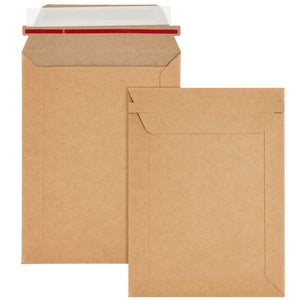 100 Pack Rigid Mailers 6x8 - 450 GSM Sturdy Self-Adhesive Kraft Paper Cardboard Envelopes for Mailing Photo, Documents, Gift Cards, CDs, Art Prints