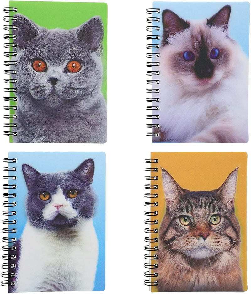 Cat Softcover Notebooks with 3D Effect (3.7 x 5.3 in, 8 Pack)