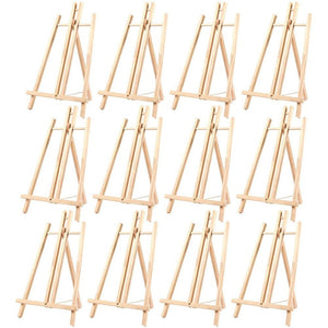 Wood Easel Stand for Painting and Crafts Supplies (9 x 13.5 x 10 In, 12 Pack)