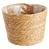 Seagrass Indoor Planter Set with Plastic Lining, 3 Small Woven Wicker Baskets for Plants, Flower (3 Sizes)