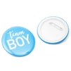 Blue and Pink Gender Reveal Button Pins for Party Supplies (2.25 In, 24 Pack)