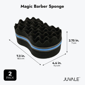 Juvale Big Holes Hair Brush Sponge for Dreads, Twists, Waves, and Afro Curls (7.2 x 4.5 x 3 in, 2 Pack)