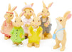 Mini Bunny Statues for Easter, Garden Decorations (2.2 Inches, 6 Pack)