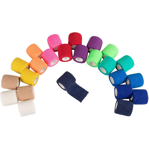 24 Pack Self Adhesive Bandage Wrap, Cohesive Medical Tape (2 In x 5 Yards)