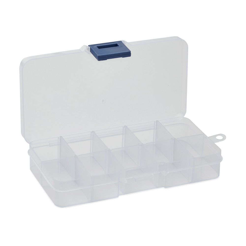 Grid Clear Adjustable Plastic Jewelry Bead Organizer Box Storage