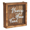 Wood Honeymoon Fund Box for Wedding Gifts, Shadow Piggy Bank, Rustic Home Decor Supplies (7 x 7 In)