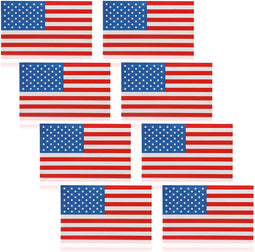 American Flag Vinyl Decal for Car, Reflective Sticker Pack (5 x 3 in, 8 Pack)