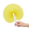 24 Pack Yellow Round Folding Handheld Paper Fans for Birthday Wedding Party Favor