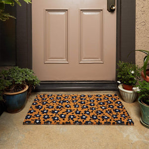 Floral Doormat, Coco Coir Outdoor Welcome Mat (30 x 17 Inches)
