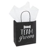 Bridal Shower Party Gift Bags with Tissue Paper, Team Bride and Groom (Set of 20)