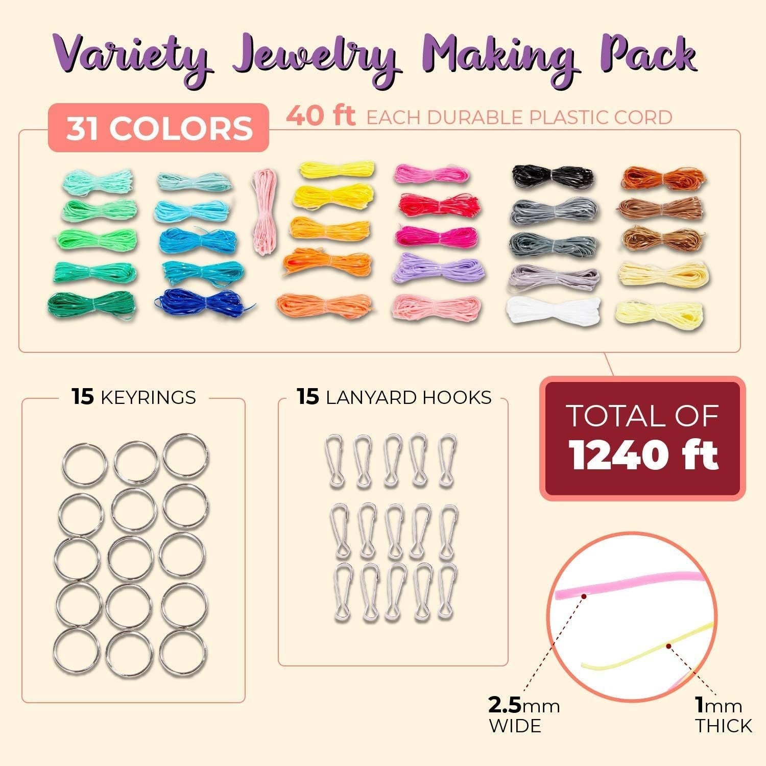 Amazon.com: Lanyard String Kit, Cridoz 25 Bundles Gimp String Plastic  Lacing Cord with 20pcs Snap Clip Hooks and Keyrings for Boondoggle Crafts,  Bracelets and Lanyard Weaving (Laser Colors & Glow in Dark