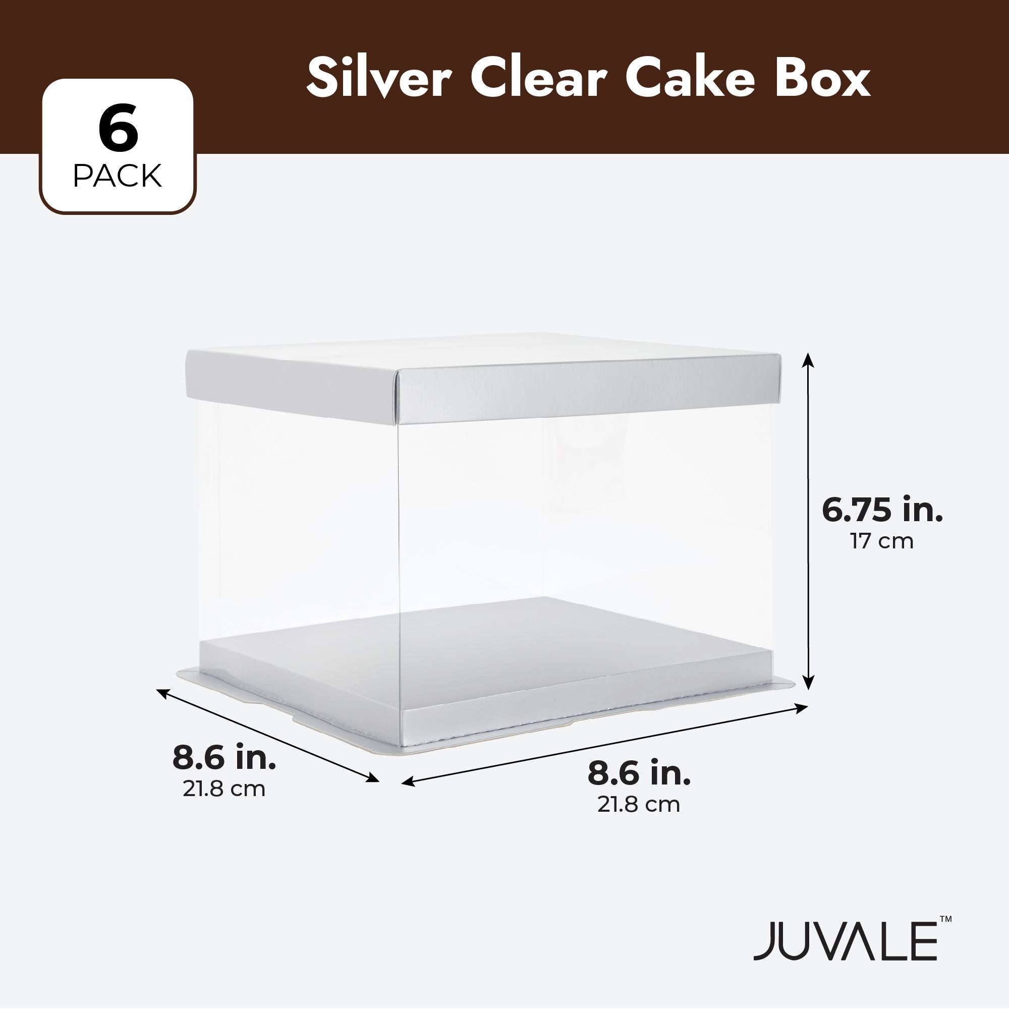 Amazon.com: Zealax Clear Cake Boxes with Cake Boards, 6 Inch Tall Cake Box  Transport Container Plastic Bakery Boxes for Packaging Mini Cakes, 10pcs  Treat Boxes Gift for Wedding Party Graduation: Industrial &