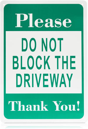 Juvale Please DO NOT Block Driveway Sign (10 x 14 in, Aluminum, 3 Pack)