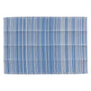 Plastic Straw Mat for Beach, Patio, Camping, Striped White and Blue Rug (5 x 7 Feet)